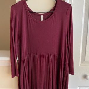 Maroon 3/4 Sleeve Top